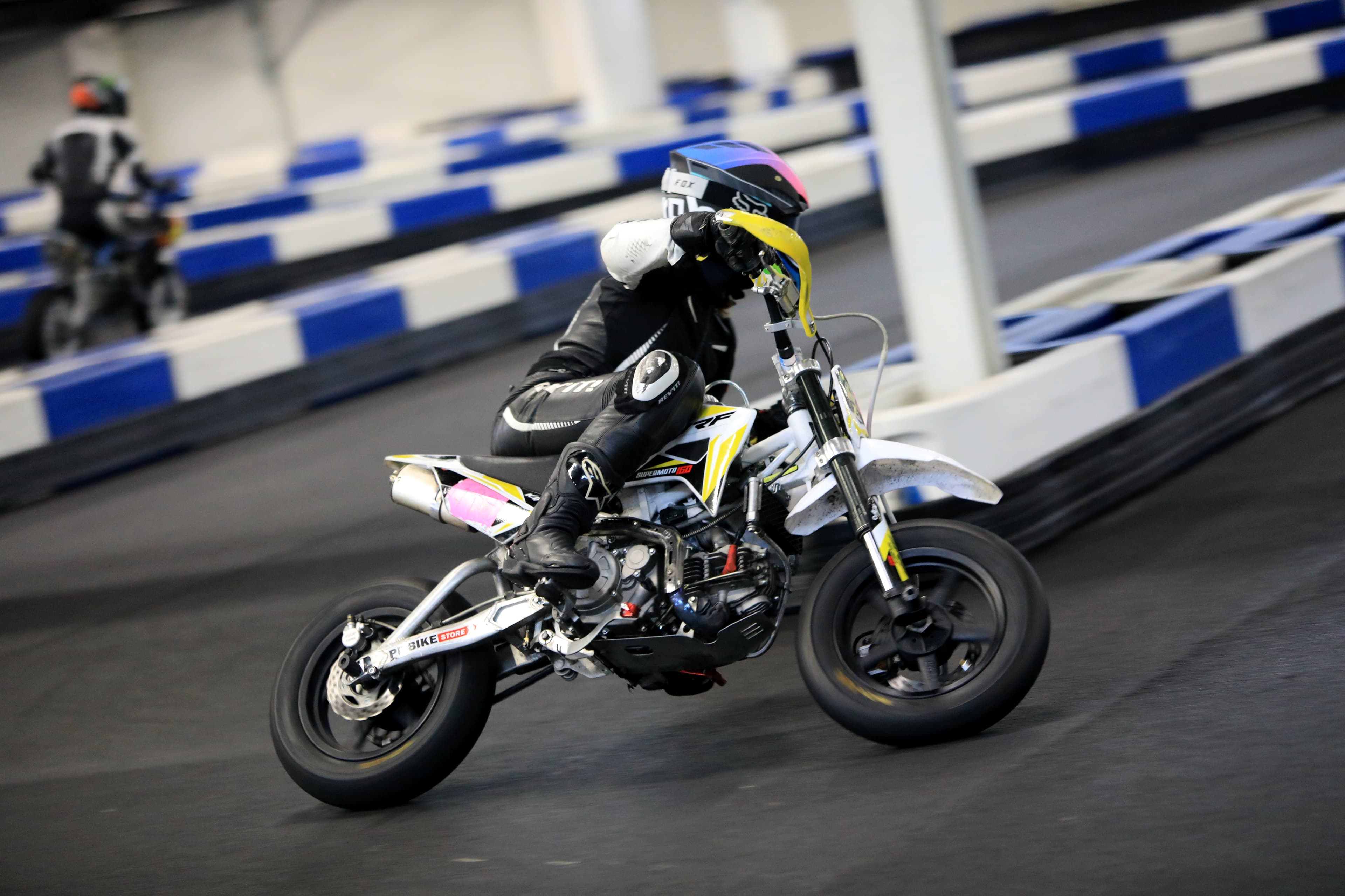 Rider on MRF eDIRT 6.0 electric dirt bike