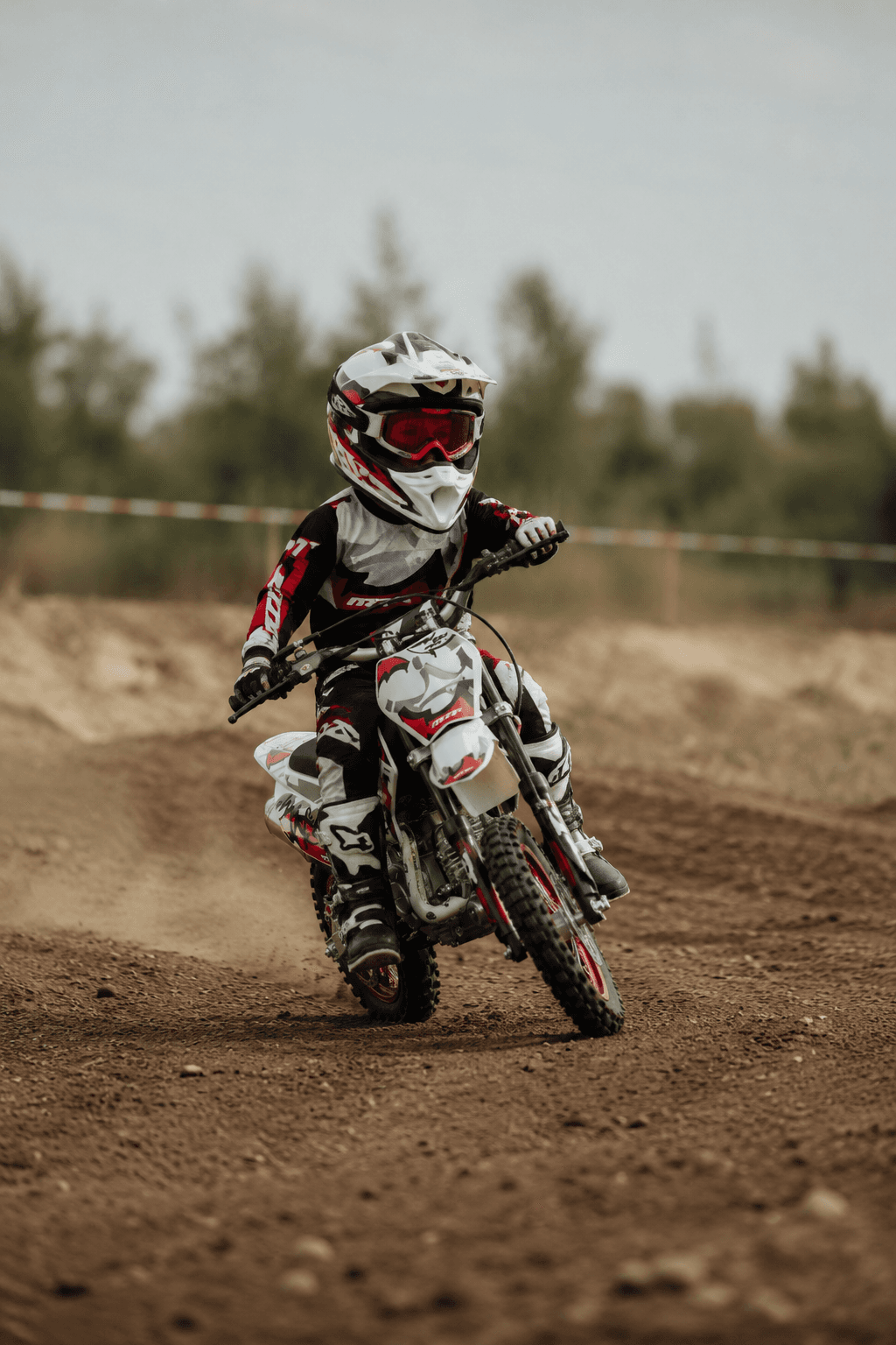 Rider on MRF eDIRT 6.0 electric dirt bike