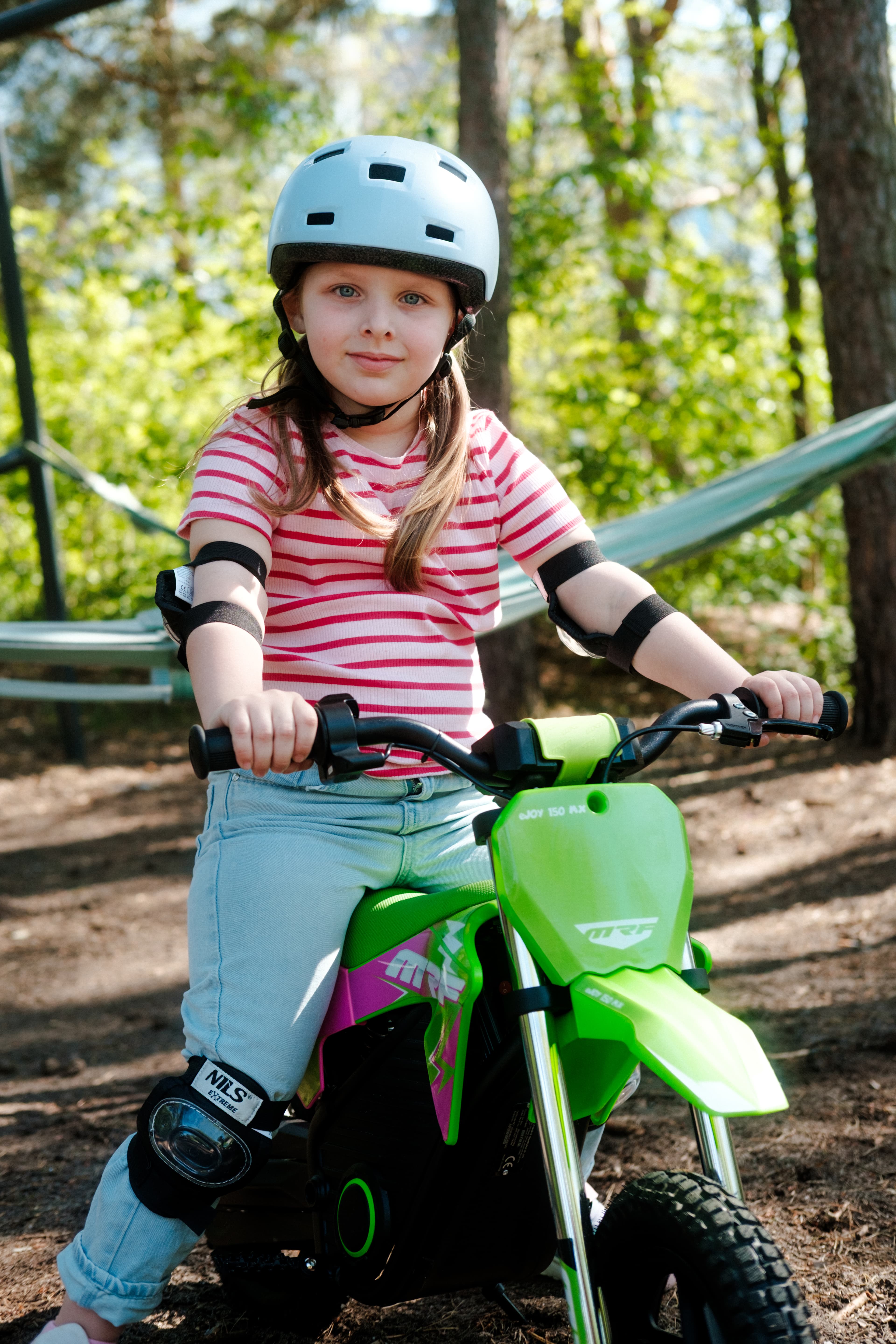 Rider on MRF eDIRT 6.0 electric dirt bike