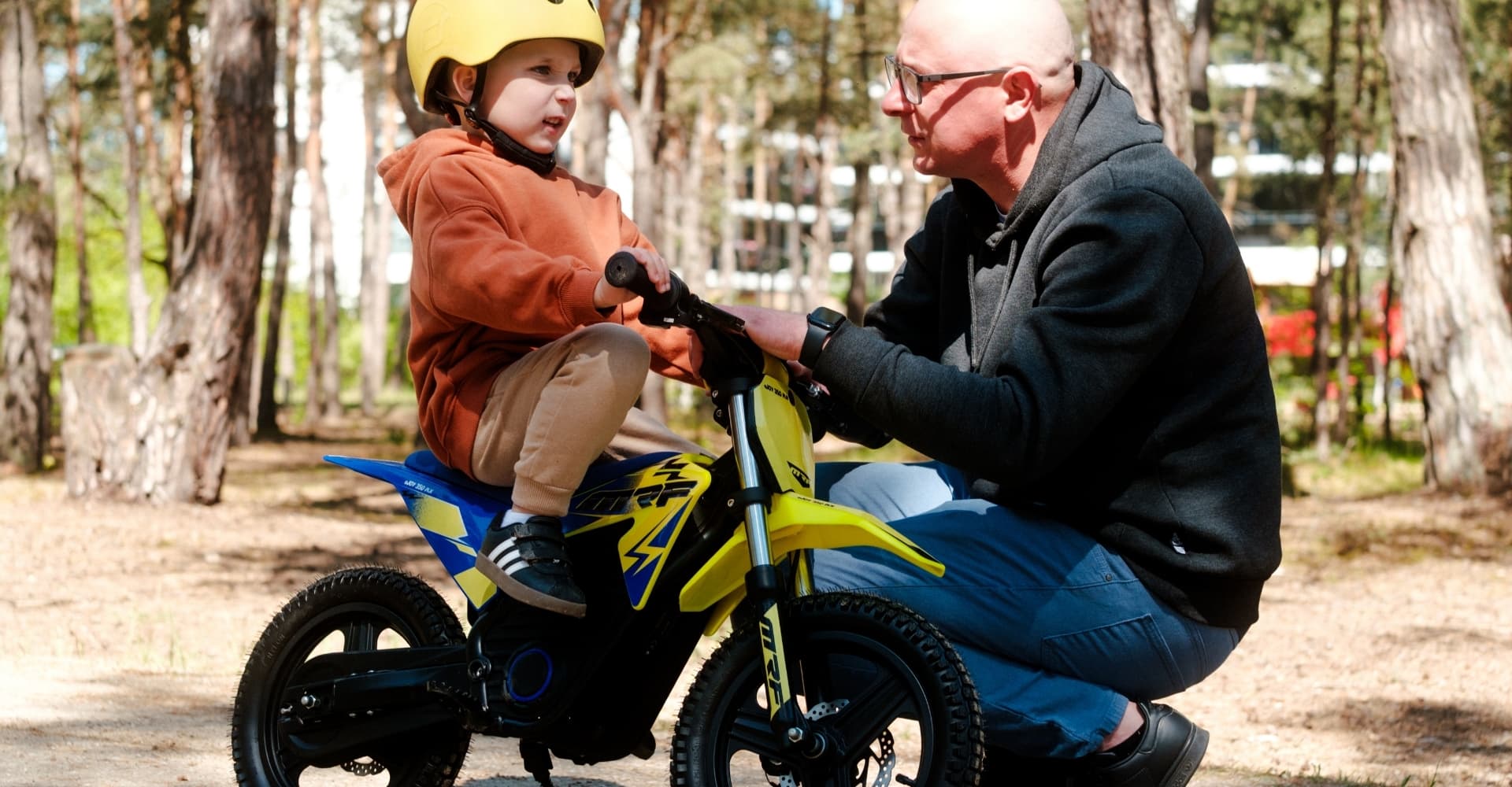 rodzic i dziecko pit bike
